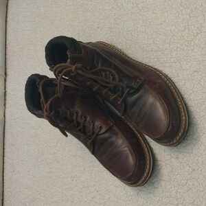 Four Brothers Airfield Moc Toe Side Zip Leather Boots 10.5
